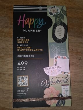Happy Planner Chintzcore Stickers - Black, Pink, Green, Blue   🟨 TOTE